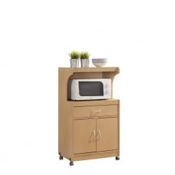 Beech Microwave Cart with Storage by HODEDAH