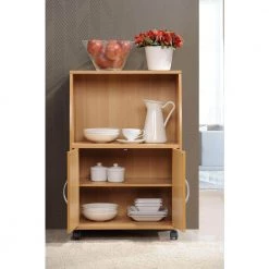 Beech Microwave Cart with Storage by HODEDAH 11 Beech Microwave Cart with Storage by HODEDAH -US Pride Furniture Shop beech hodedah microwave carts hik74 beech 31 1000
