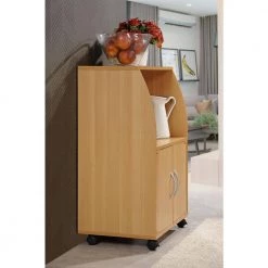 Beech Microwave Cart with Storage by HODEDAH 9 Beech Microwave Cart with Storage by HODEDAH -US Pride Furniture Shop beech hodedah microwave carts hik74 beech c3 1000