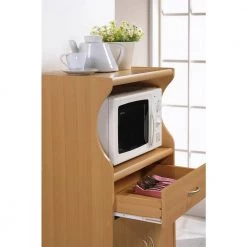 Beech Microwave Cart with Storage by HODEDAH 12 Beech Microwave Cart with Storage by HODEDAH -US Pride Furniture Shop beech hodedah microwave carts hik77 beech 1f 1000