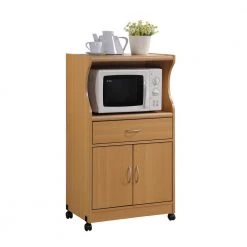 Beech Microwave Cart with Storage by HODEDAH