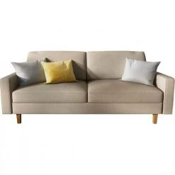Isata 69.7 in. Square Arm Polyester Straight Sofa in Beige by US Pride Furniture