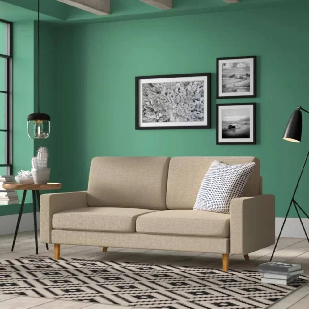 Isata 69.7 in. Square Arm Polyester Straight Sofa in Beige by US Pride Furniture 5 Isata 69.7 in. Square Arm Polyester Straight Sofa in Beige by US Pride Furniture - Image 3