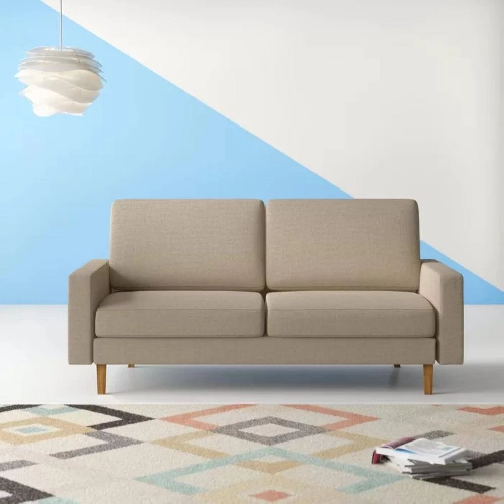 Isata 69.7 in. Square Arm Polyester Straight Sofa in Beige by US Pride Furniture 4 Isata 69.7 in. Square Arm Polyester Straight Sofa in Beige by US Pride Furniture - Image 2