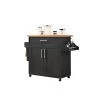 Black-Beech Kitchen Island with Spice Rack and Towel Holder by HODEDAH -US Pride Furniture Shop black beech hodedah kitchen carts hik78 black beech 64 1000