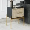 Andrew 19 in. W Black Rattan End or Side Table with Storage Doors and Gold Accents for Bedroom or Living Room by Nathan James 1 Andrew 19 in. W Black Rattan End or Side Table with Storage Doors and Gold Accents for Bedroom or Living Room by Nathan James -US Pride Furniture Shop black gold nathan james end side tables 33401 64 1000