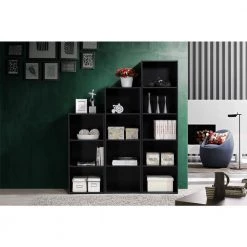 5-Shelf, 59 in. H Black Bookcase by HODEDAH -US Pride Furniture Shop black hodedah bookcases bookshelves hid25 black 66 1000
