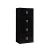 4-Shelf, 54 in. H Black Bookcase with Double Doors by HODEDAH