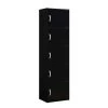59 in. Black Wood 5-shelf Standard Bookcase with Doors by HODEDAH 2 59 in. Black Wood 5-shelf Standard Bookcase with Doors by HODEDAH -US Pride Furniture Shop black hodedah bookcases bookshelves hid5 black 64 1000