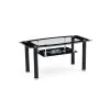 36 in. Black Medium Rectangle Glass Coffee Table with Shelf by HODEDAH -US Pride Furniture Shop black hodedah coffee tables hict26 64 1000