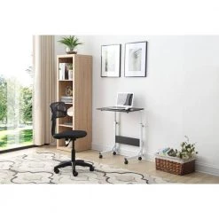23.6 in. Wide Black Adjustable Height Wood Top Laptop Desk on Wheels by HODEDAH -US Pride Furniture Shop black hodedah computer desks his858 black 31 1000