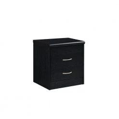 2-Drawer Black Nightstand by HODEDAH