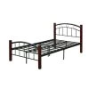 Complete Full Metal Bed with Headboard, Footboard and Mahogany Wood Posts by HODEDAH -US Pride Furniture Shop black hodedah platform beds hi599 full 64 1000