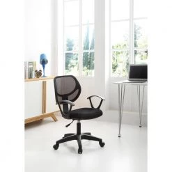 Black Mesh Mid Back Office Chair by HODEDAH -US Pride Furniture Shop black hodedah task chairs hi 5006 black 31 1000