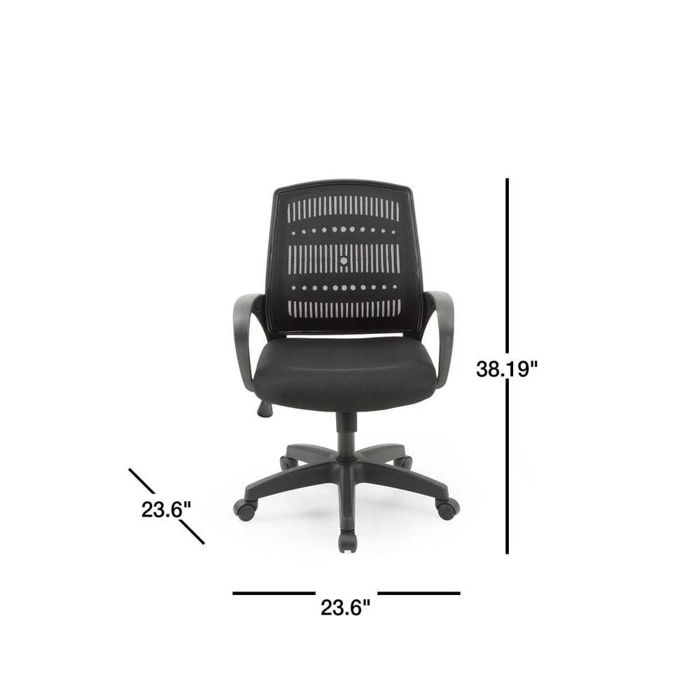 23.6 in. Width Standard Black Fabric Task Chair with Swivel Seat by HODEDAH 5 23.6 in. Width Standard Black Fabric Task Chair with Swivel Seat by HODEDAH - Image 3