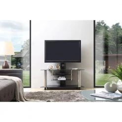 47 in. Black Glass TV Stand Fits TVs Up to 60 in. with Cable Management by HODEDAH 9 47 in. Black Glass TV Stand Fits TVs Up to 60 in. with Cable Management by HODEDAH -US Pride Furniture Shop black hodedah tv stands hitv101 31 1000