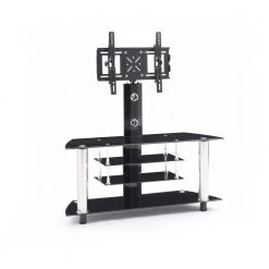 47 in. Black Glass TV Stand Fits TVs Up to 60 in. with Cable Management by HODEDAH 8 47 in. Black Glass TV Stand Fits TVs Up to 60 in. with Cable Management by HODEDAH -US Pride Furniture Shop black hodedah tv stands hitv101 c3 1000