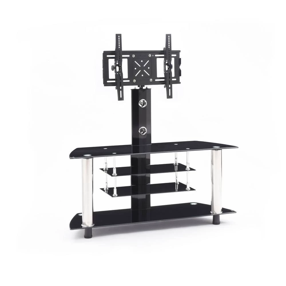 47 in. Black Glass TV Stand Fits TVs Up to 60 in. with Cable Management by HODEDAH 5 47 in. Black Glass TV Stand Fits TVs Up to 60 in. with Cable Management by HODEDAH - Image 3