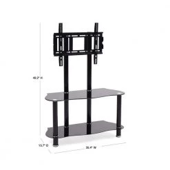 35 in. Black Glass TV Stand Fits TVs Up to 55 in. with Cable Management by HODEDAH 8 35 in. Black Glass TV Stand Fits TVs Up to 55 in. with Cable Management by HODEDAH -US Pride Furniture Shop black hodedah tv stands hitv104 40 1000