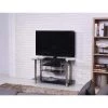 39 in. Black Glass TV Stand Fits TVs Up to 55 in. with Built-In Storage by HODEDAH -US Pride Furniture Shop black hodedah tv stands hitv51 64 1000