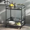 Carter Modern Rolling Glass Bar 2-Tier Serving Cart Matte Black Metal Frame Oak Wood Shelf by Nathan James 1 Carter Modern Rolling Glass Bar 2-Tier Serving Cart Matte Black Metal Frame Oak Wood Shelf by Nathan James -US Pride Furniture Shop black nathan james bar carts 45001 64 1000