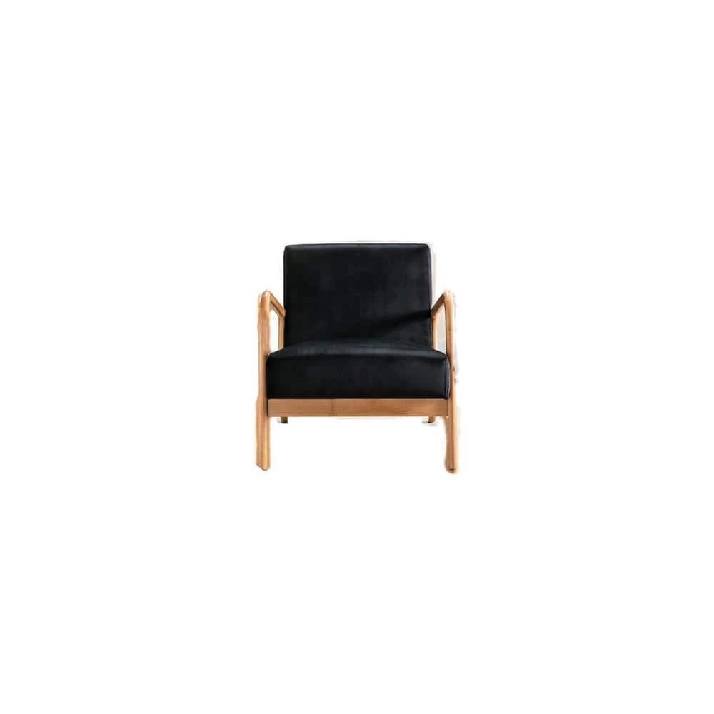 Kreindy 25.2'' Wide Black Velvet Square Armchair by US Pride Furniture 3 Kreindy 25.2'' Wide Black Velvet Square Armchair by US Pride Furniture