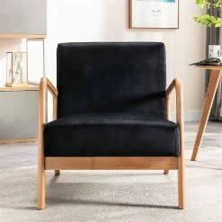 Kreindy 25.2'' Wide Black Velvet Square Armchair by US Pride Furniture 11 Kreindy 25.2'' Wide Black Velvet Square Armchair by US Pride Furniture -US Pride Furniture Shop black us pride furniture accent chairs c161 c3 1000