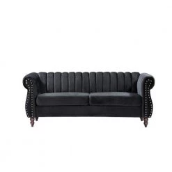 Louis Black Velvet Nailhead Living Room Set Sofa and Loveseat by US Pride Furniture 13 Louis Black Velvet Nailhead Living Room Set Sofa and Loveseat by US Pride Furniture -US Pride Furniture Shop black us pride furniture living room sets s5644 l s 4f 1000