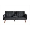 Carrington 72 in. Black Velvet 2-Seater Twin Sleeper Convertible Sofa Bed with Tapered Legs by US Pride Furniture 1 Carrington 72 in. Black Velvet 2-Seater Twin Sleeper Convertible Sofa Bed with Tapered Legs by US Pride Furniture -US Pride Furniture Shop black us pride furniture sofa beds sb9070 64 1000