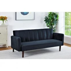 Graham 72 inch. Black Striped Velvet Sofa Bed Sleeper by US Pride Furniture -US Pride Furniture Shop black us pride furniture sofa beds sb9105 31 1000
