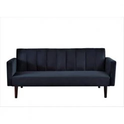 Graham 72 inch. Black Striped Velvet Sofa Bed Sleeper by US Pride Furniture
