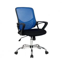 23.6 in. Width Standard Blue Fabric Ergonomic Chair with Wheels by HODEDAH