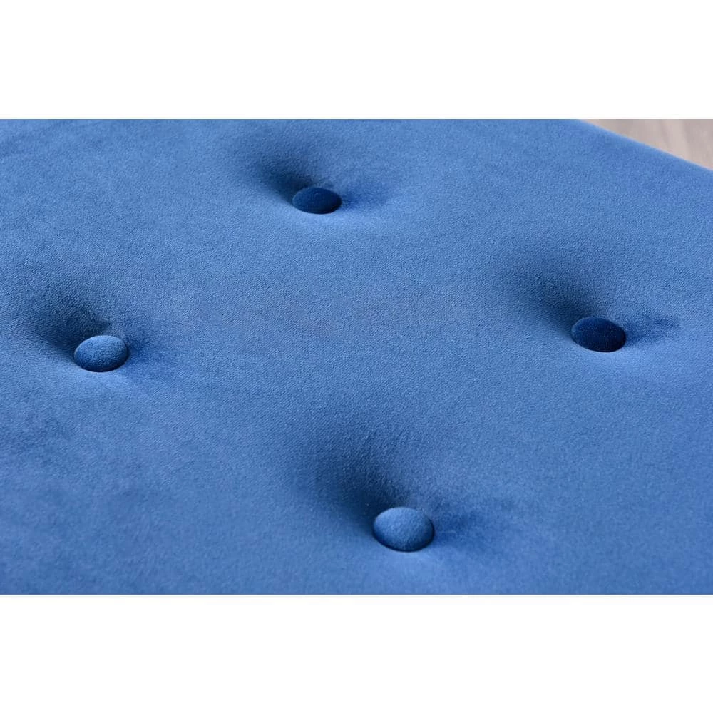 2-Piece Blue Tufted Upholstered Ottoman by HODEDAH 5 2-Piece Blue Tufted Upholstered Ottoman by HODEDAH - Image 3