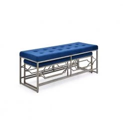 2-Piece Blue Tufted Upholstered Ottoman by HODEDAH 10 2-Piece Blue Tufted Upholstered Ottoman by HODEDAH -US Pride Furniture Shop blue hodedah ottomans hi1876 c3 1000