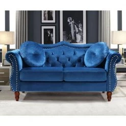 Bellbrook 65.5 in. Blue Velvet 2-Seater Chesterfield Loveseat with Removable Cushions by US Pride Furniture 7 Bellbrook 65.5 in. Blue Velvet 2-Seater Chesterfield Loveseat with Removable Cushions by US Pride Furniture -US Pride Furniture Shop blue us pride furniture loveseats s5365 l h2 31 1000