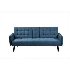 Payne 72 in. Blue Fabric 2-Seater Twin Sleeper Convertible Sofa Bed with Tapered Legs by US PRIDE FURNITURE