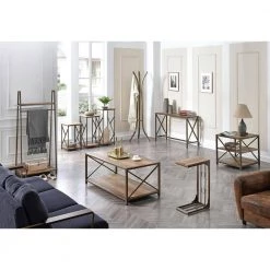 23.6 in. Wide 3-Tier Wooden End Table in Bronze by HODEDAH -US Pride Furniture Shop bronze hodedah end side tables hi4304 31 1000