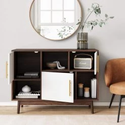 Ellipse Brown Cube Storage with Display Shelves and White Cabinet Doors by Nathan James -US Pride Furniture Shop brown white nathan james accent cabinets 75502 31 1000