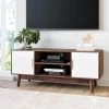 Wesley 43 in. Brown and White Particle Board TV Stand Fits TVs Up to 32 in. with Storage Doors by Nathan James