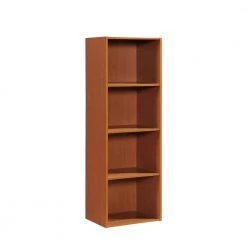 47.36 in. Cherry Wood 4-shelf Standard Bookcase with Storage by HODEDAH
