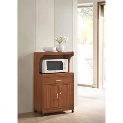 Cherry Microwave Cart with Storage by HODEDAH -US Pride Furniture Shop cherry hodedah microwave carts hik72 cherry 4f 1000