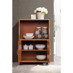 Cherry Microwave Cart with Storage by HODEDAH -US Pride Furniture Shop cherry hodedah microwave carts hik74 cherry 31 1000