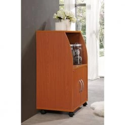 Cherry Microwave Cart with Storage by HODEDAH -US Pride Furniture Shop cherry hodedah microwave carts hik74 cherry c3 1000