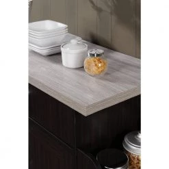 Chocolate-Grey Kitchen Island with Spice Rack and Towel Holder by HODEDAH -US Pride Furniture Shop chocolate grey hodedah kitchen carts hik78 choc grey 1f 1000