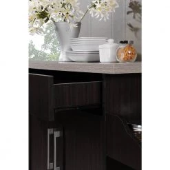Chocolate-Grey Kitchen Island with Spice Rack and Towel Holder by HODEDAH -US Pride Furniture Shop chocolate grey hodedah kitchen carts hik78 choc grey 44 1000