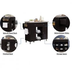 Kitchen Island Chocolate Grey with Spice Rack and Towel Holder by HODEDAH 18 Kitchen Island Chocolate Grey with Spice Rack and Towel Holder by HODEDAH -US Pride Furniture Shop chocolate grey hodedah kitchen islands hik69 choc grey c3 1000