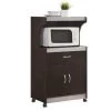 Chocolate-Grey Microwave Cart with Storage by HODEDAH