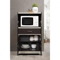 Grey Microwave Cart with Storage by HODEDAH 11 Grey Microwave Cart with Storage by HODEDAH -US Pride Furniture Shop chocolate grey hodedah microwave carts hik77 choc grey 31 1000
