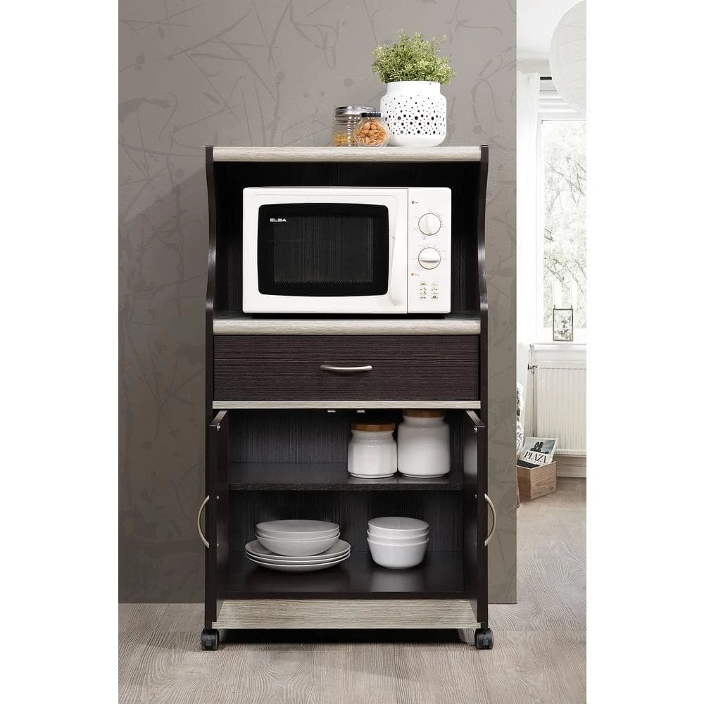 Grey Microwave Cart with Storage by HODEDAH 7 Grey Microwave Cart with Storage by HODEDAH - Image 5