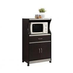 Grey Microwave Cart with Storage by HODEDAH